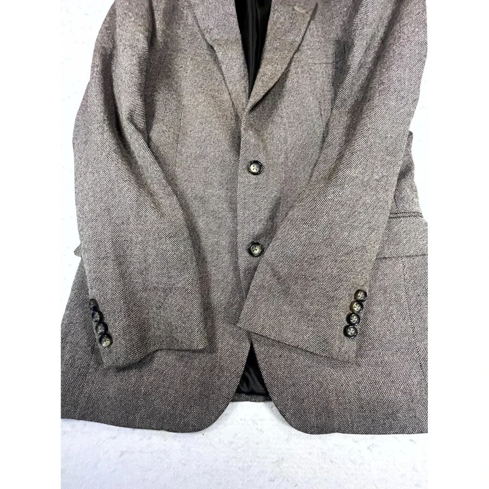 Stafford Sport Coat Men Gray Merino Wool Classic Fit Notch Lapel Formal Business